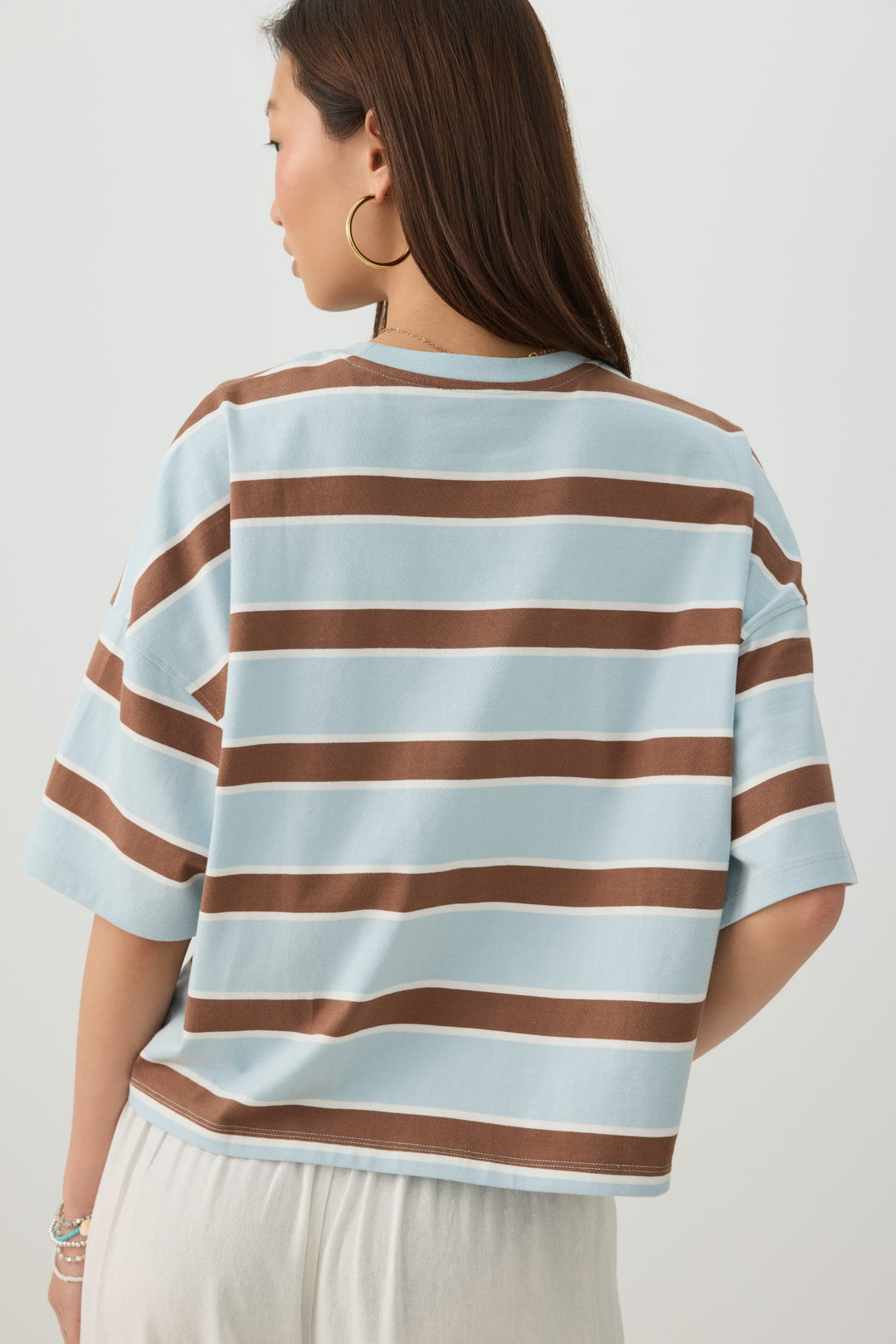 Striped Drop Shoulder T-Shirt
