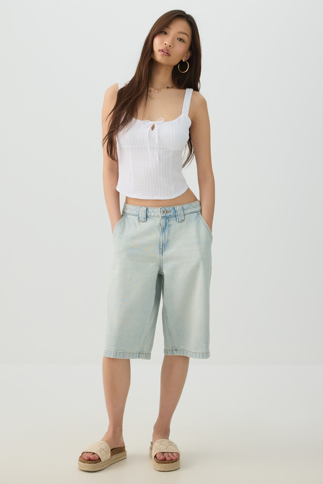 Camisole texturée à col carré