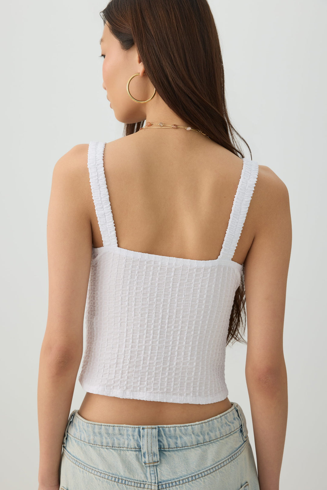 Camisole texturée à col carré