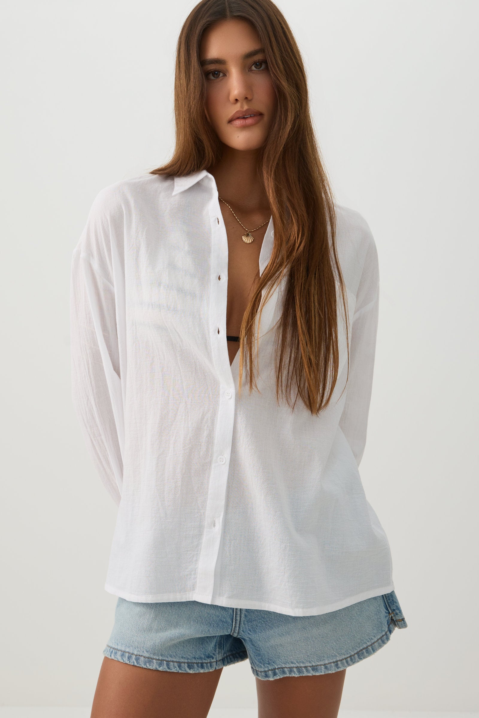 Oversized Button Up Shirt | Ardene