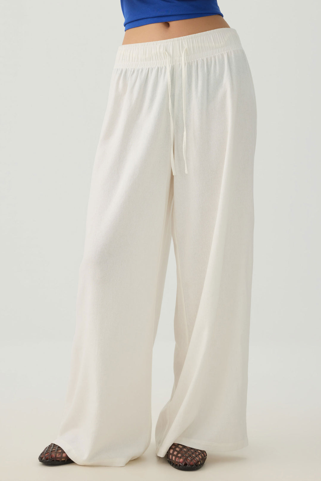 High Rise Linen Blend Pants