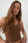 Crop Tank Top With Built In Bra