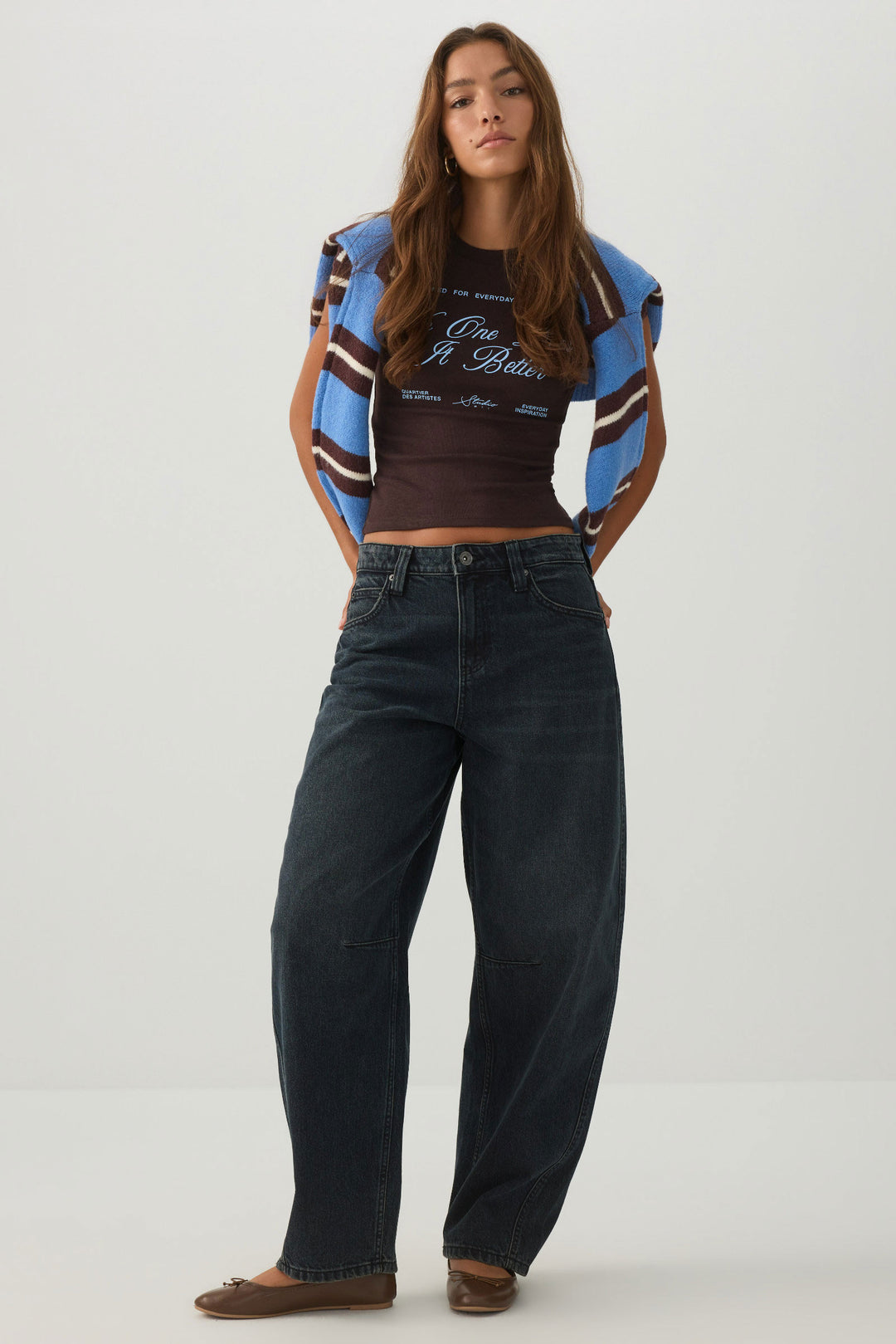 The Indie Fit High Rise Barrel Jean