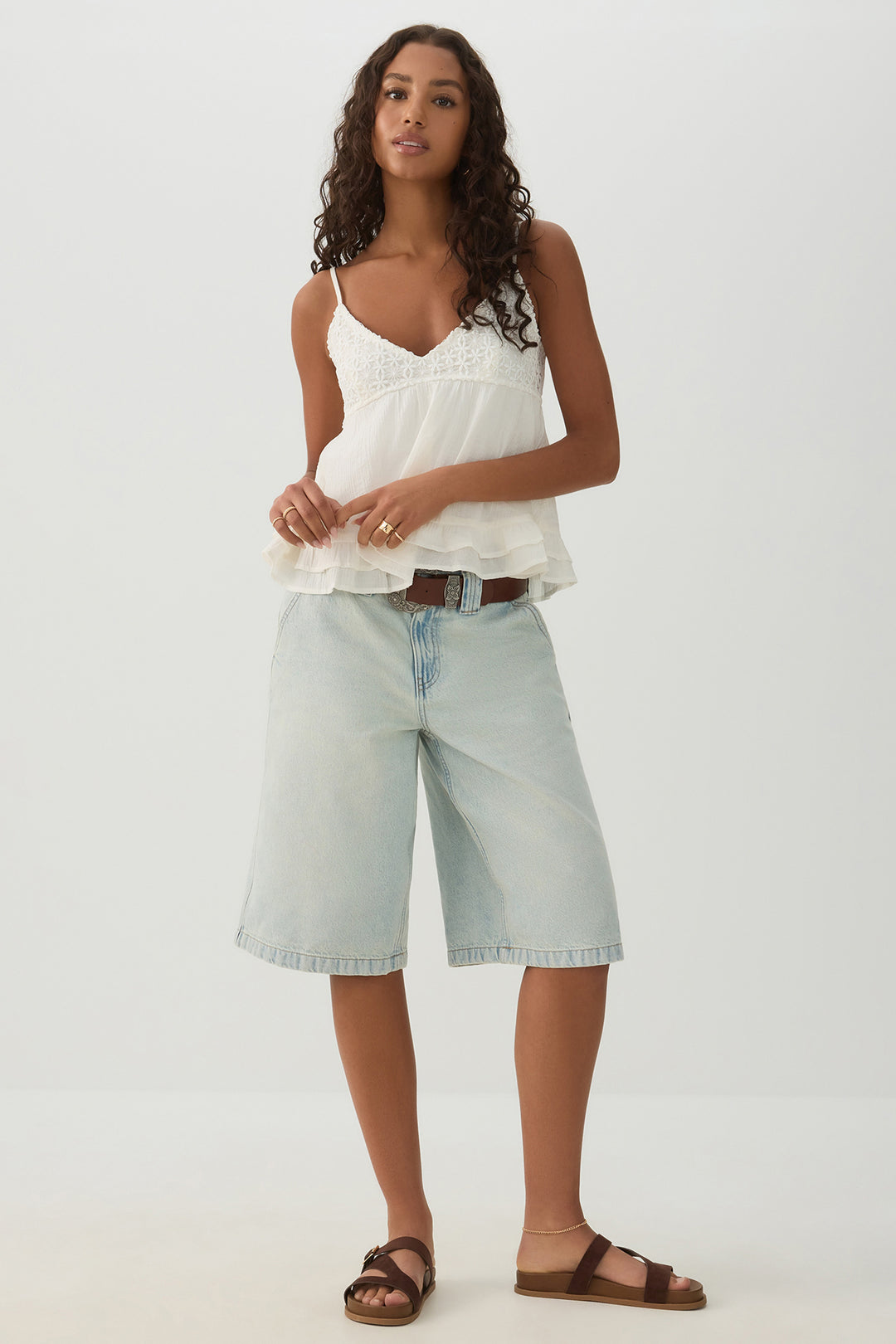 Crochet Bust Babydoll Tank Top