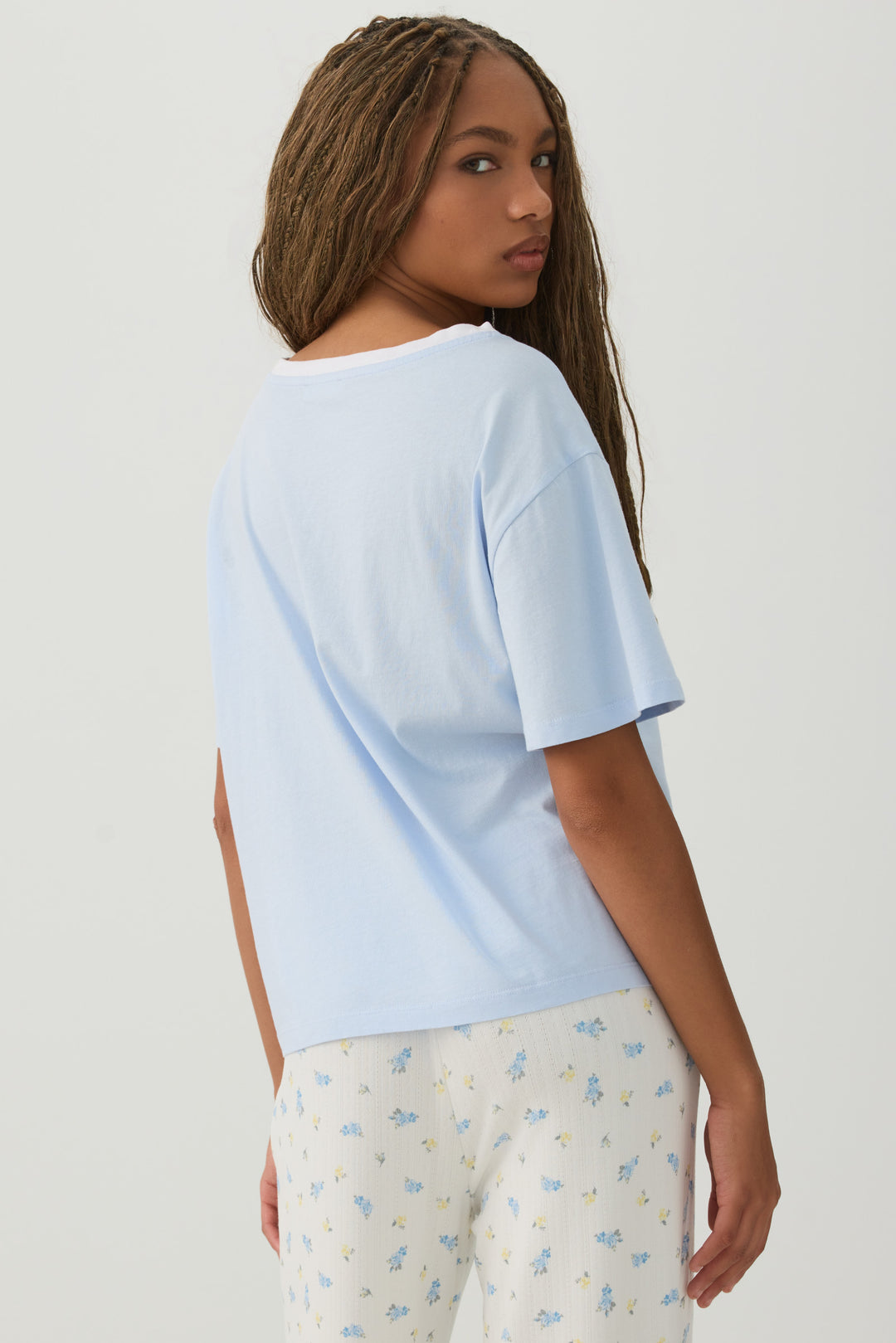 T-shirt pyjama col en V ample