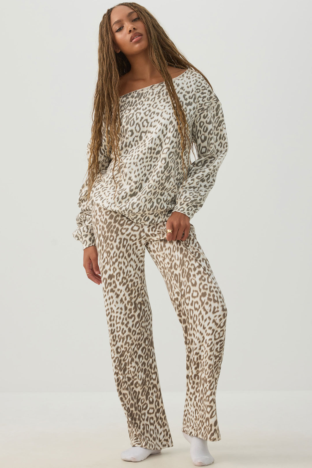 Off Shoulder Fleece Top