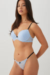 Culotte tanga en dentelle deux tons