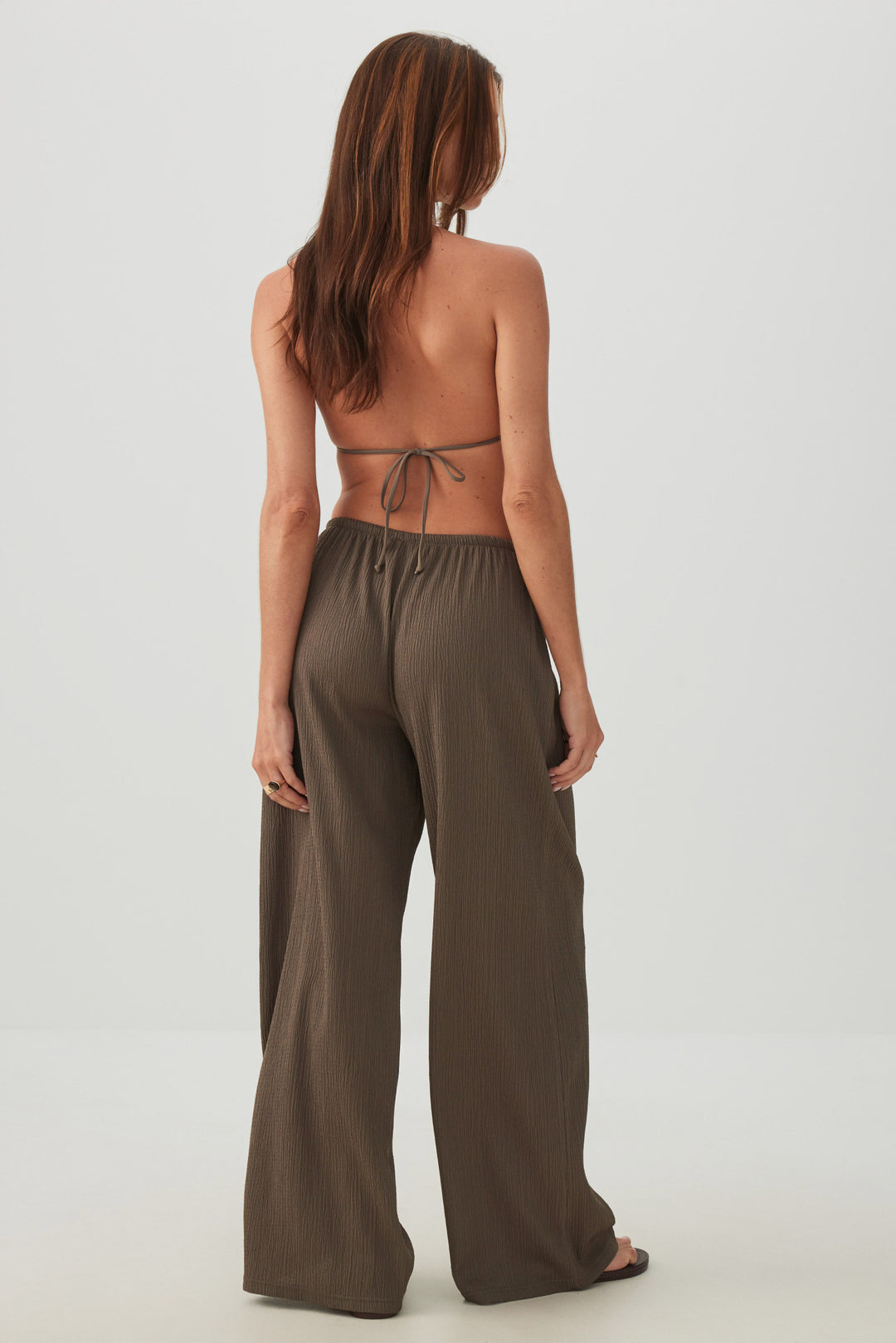 Wide Leg Seersucker Pants