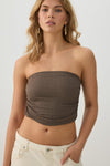 Ultra Cropped Shirred Tube Top