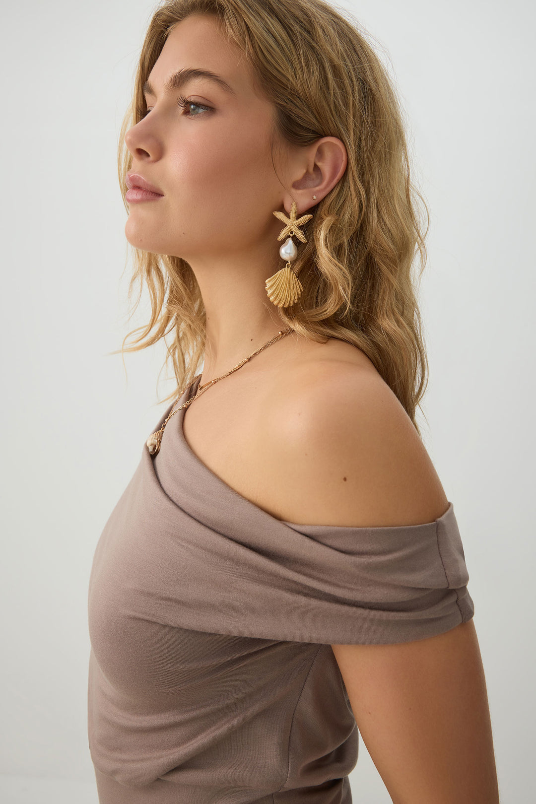 Haut en tricot asymétrique