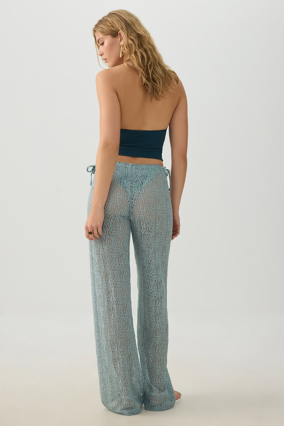 Lace Wide Leg Knit Pants
