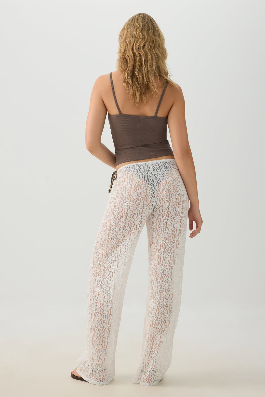 Lace Wide Leg Knit Pants
