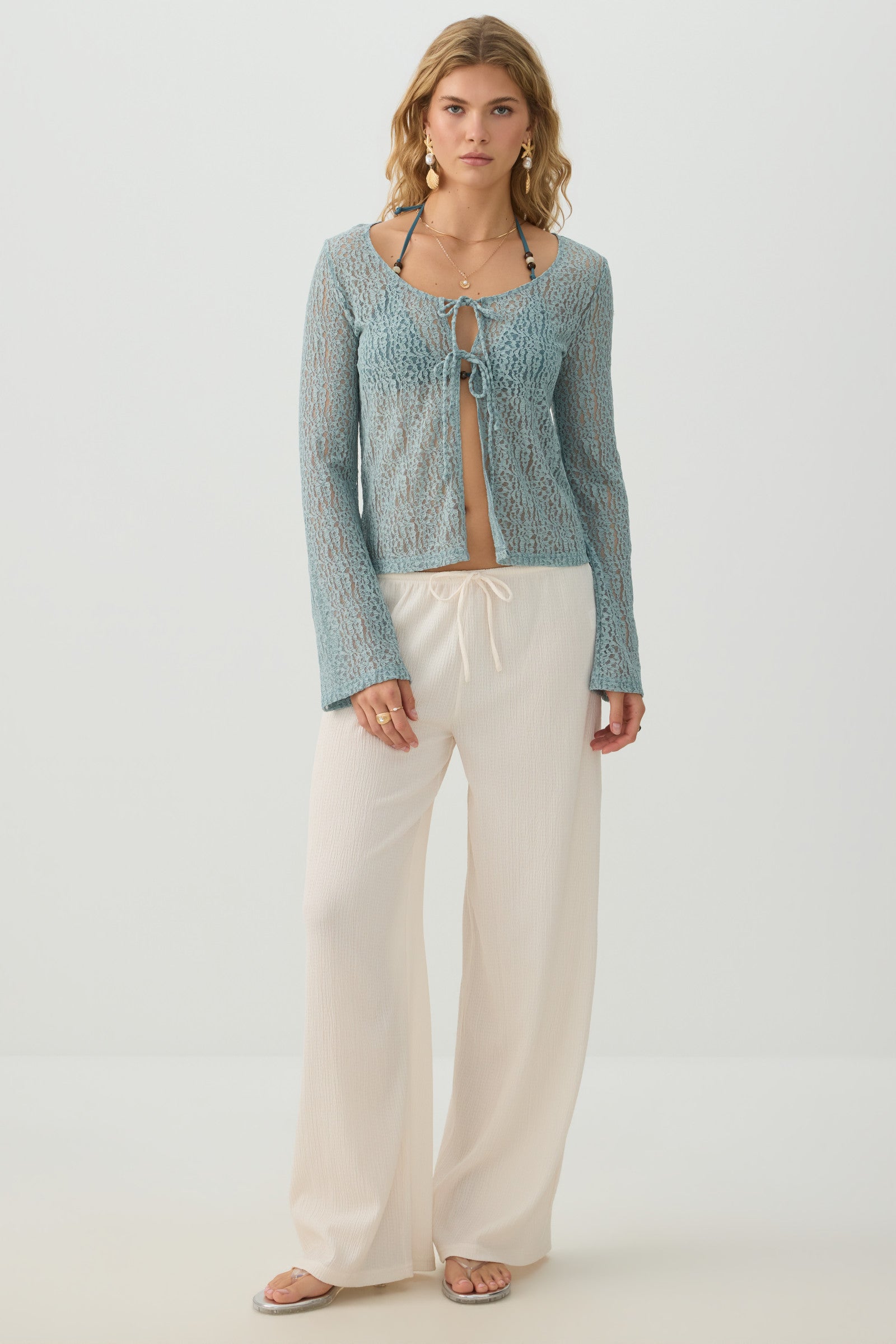 Lace Tie Front Top | Ardene