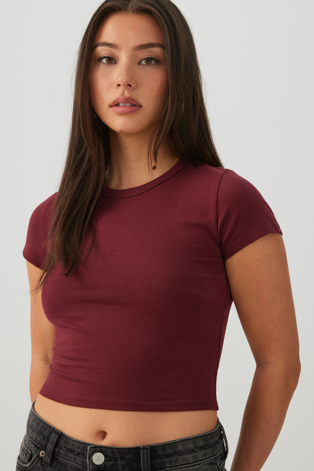 Basicore™ Crop Cap Sleeve T-Shirt