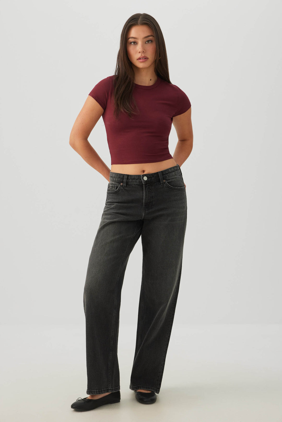 Basicore™ Crop Cap Sleeve T-Shirt