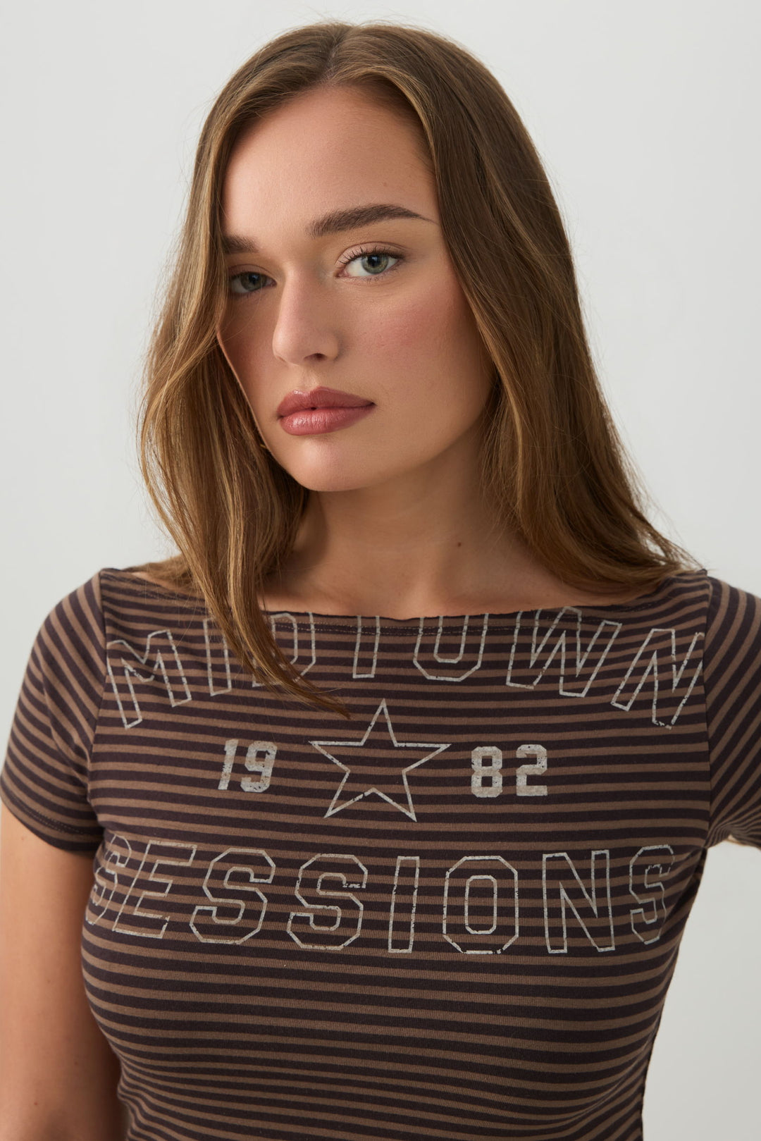 Printed Boatneck T-Shirt