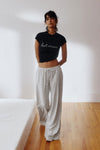 Pantalon à jambe large rayé