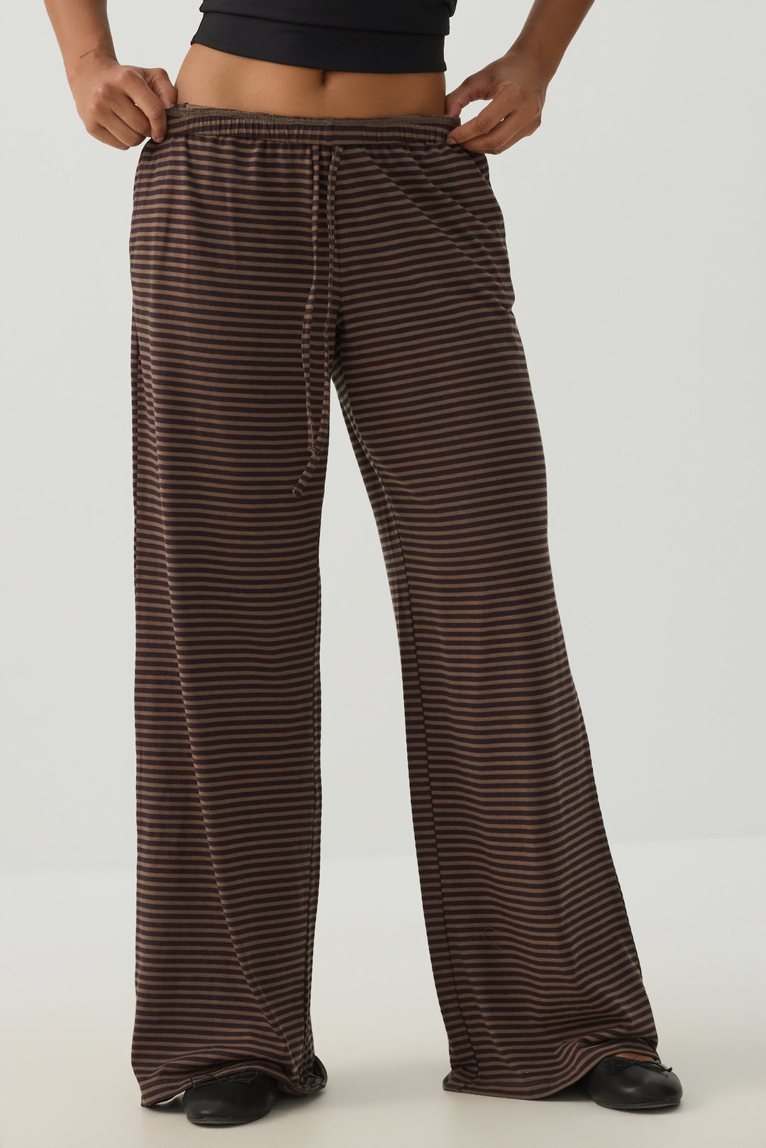 Striped Wide Leg Knit Pants