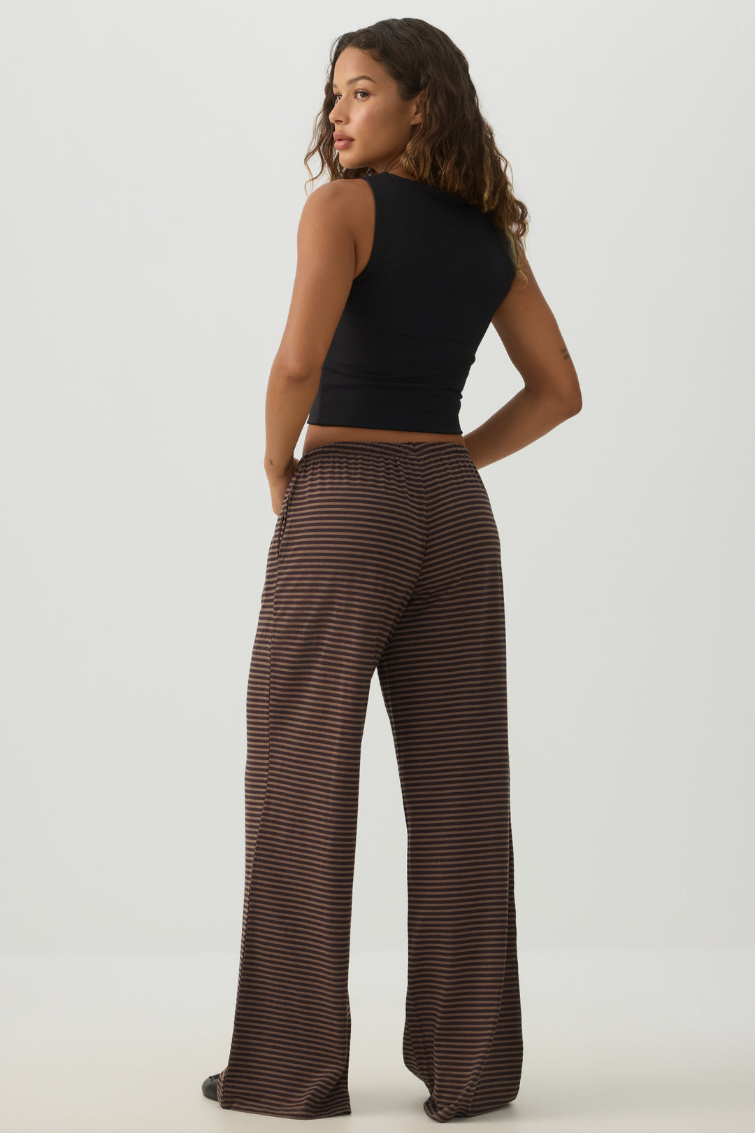 Striped Wide Leg Knit Pants