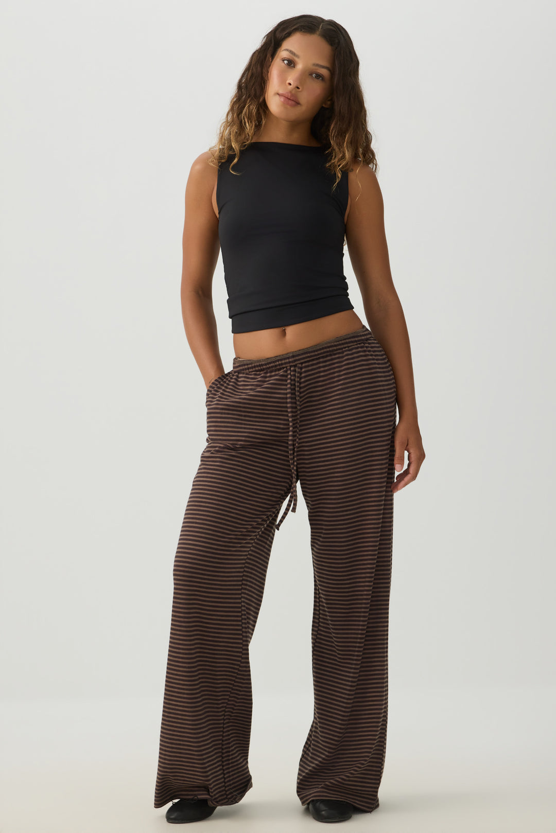 Striped Wide Leg Knit Pants
