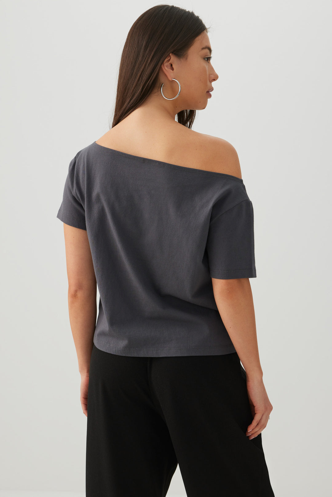 Studded Off Shoulder T-Shirt