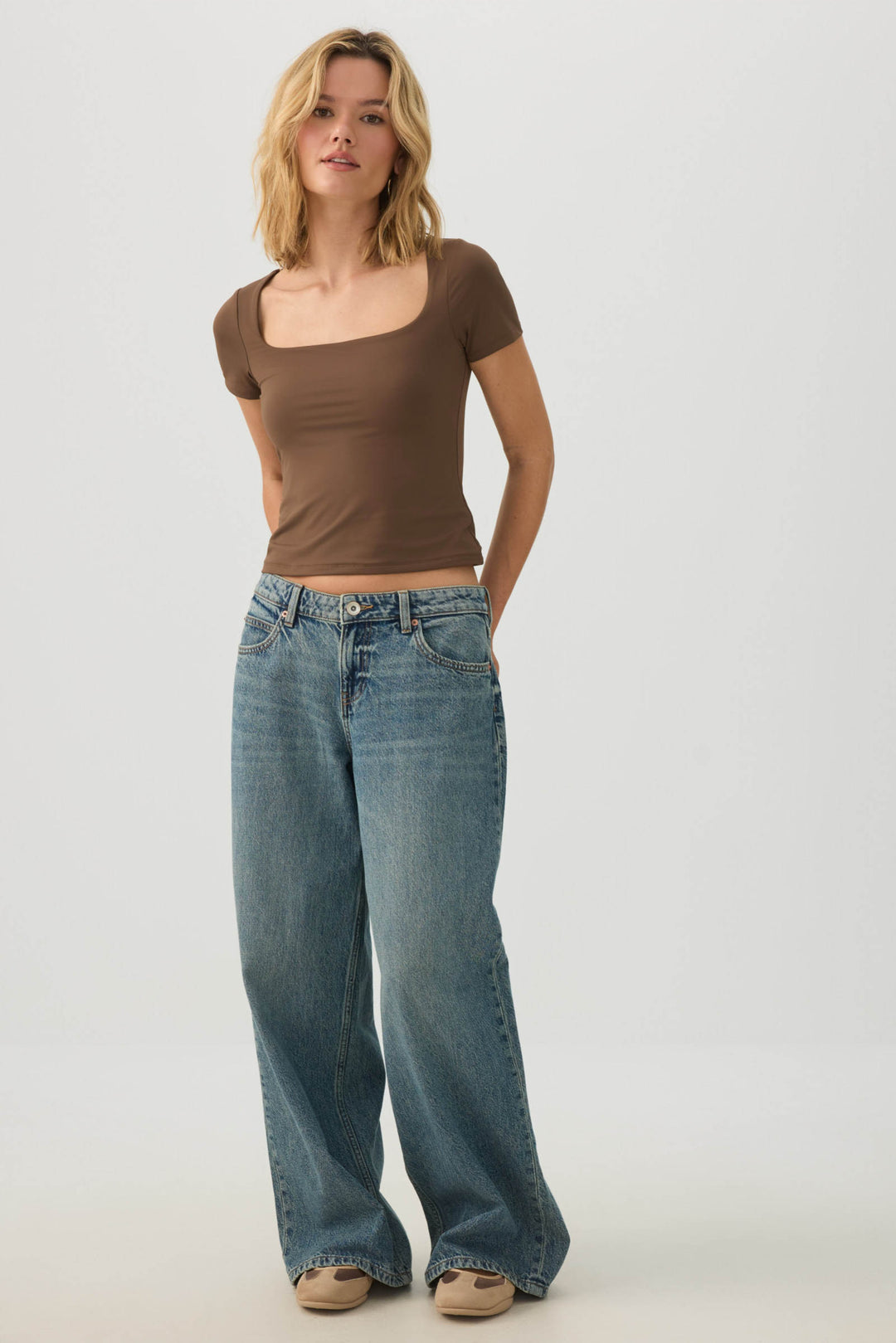 PURAFORM™ Crop Square Neck T-Shirt