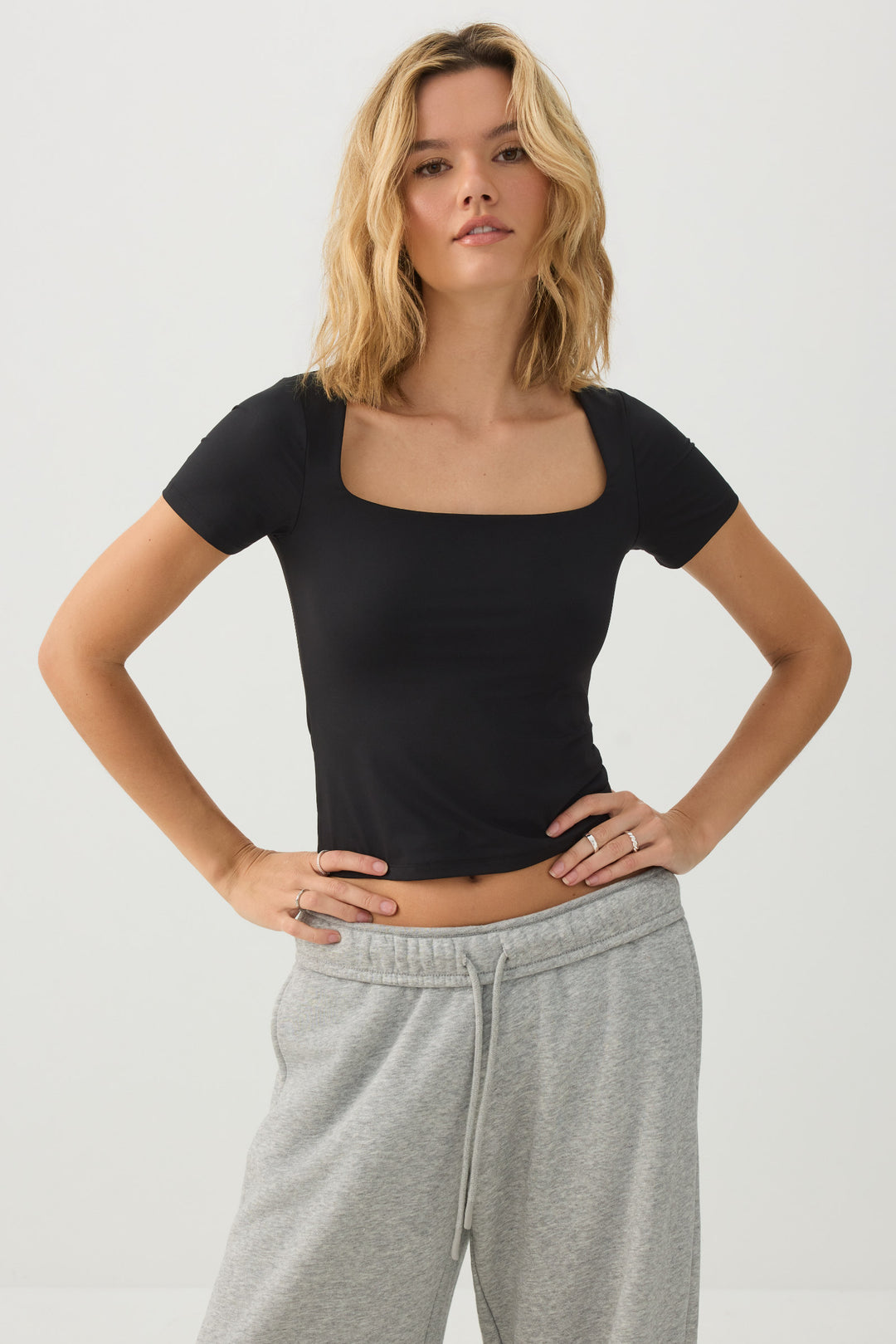 PURAFORM™ Crop Square Neck T-Shirt