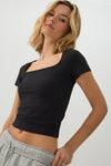 PURAFORM™ Crop Square Neck T-Shirt