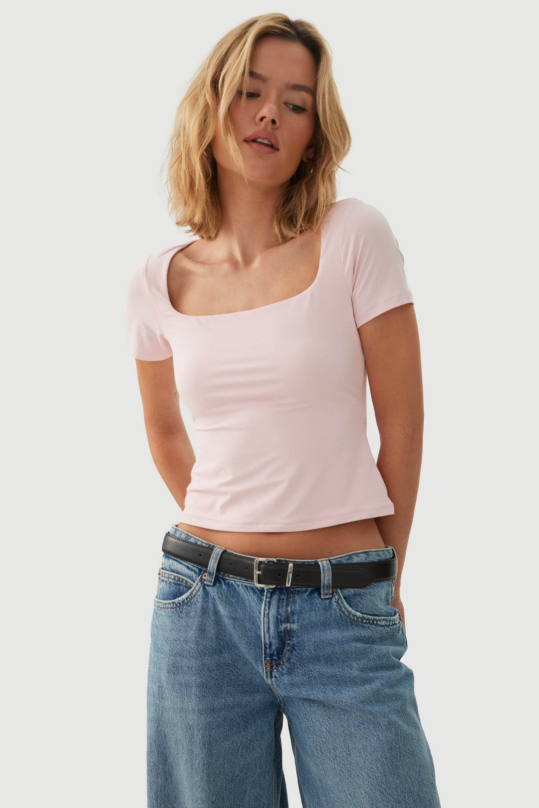 PURAFORM™ Crop Square Neck T-Shirt