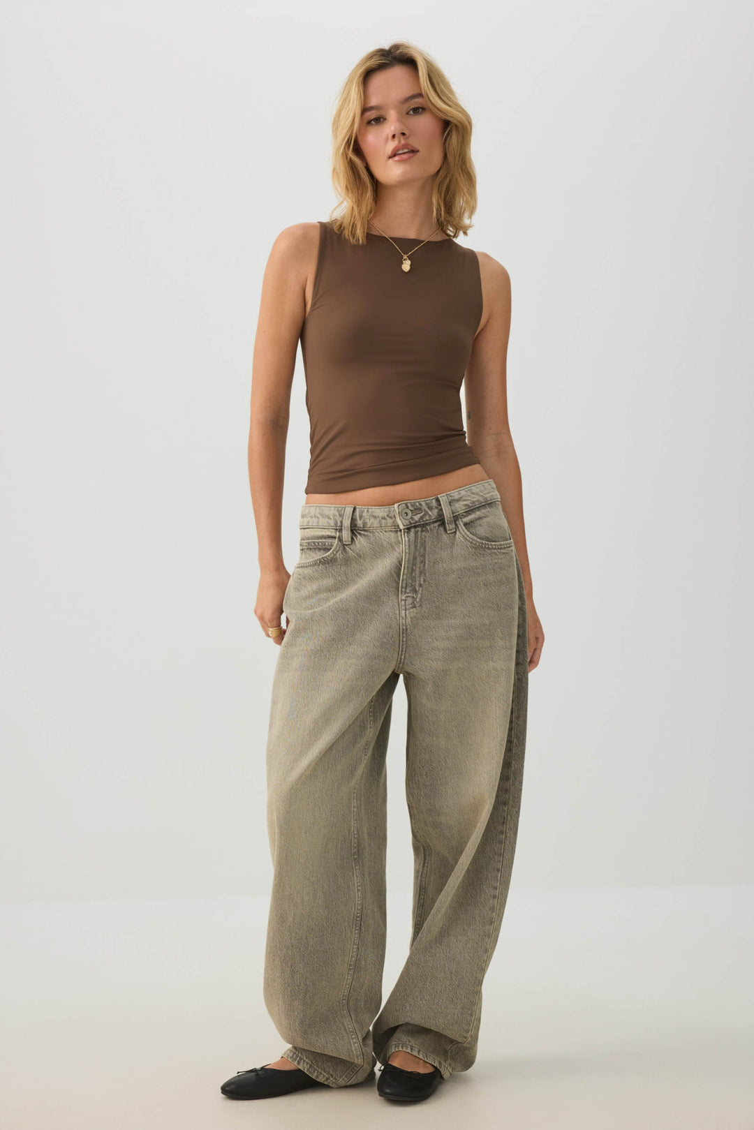 PURAFORM™ Cropped Boat Neck Tank Top