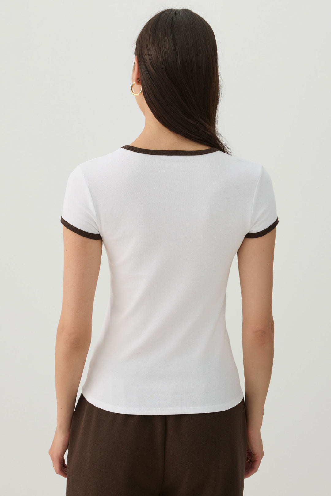 T-shirt à col rond contrasté