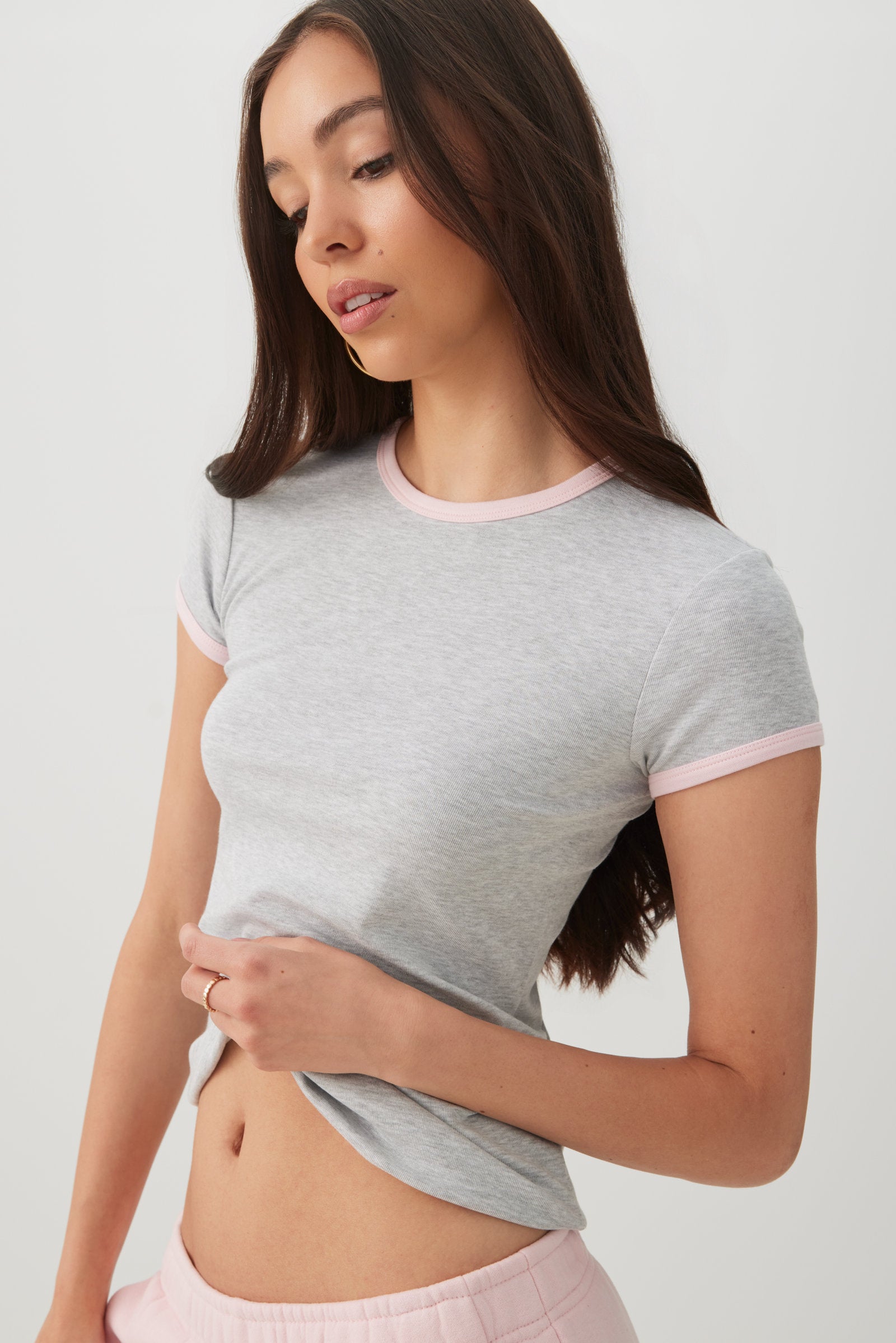 Ringer Crew Neck T-Shirt | Ardene