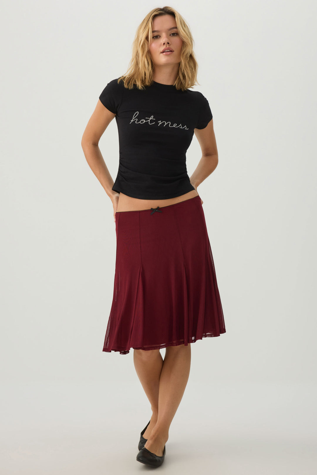 Mesh Midi Skirt