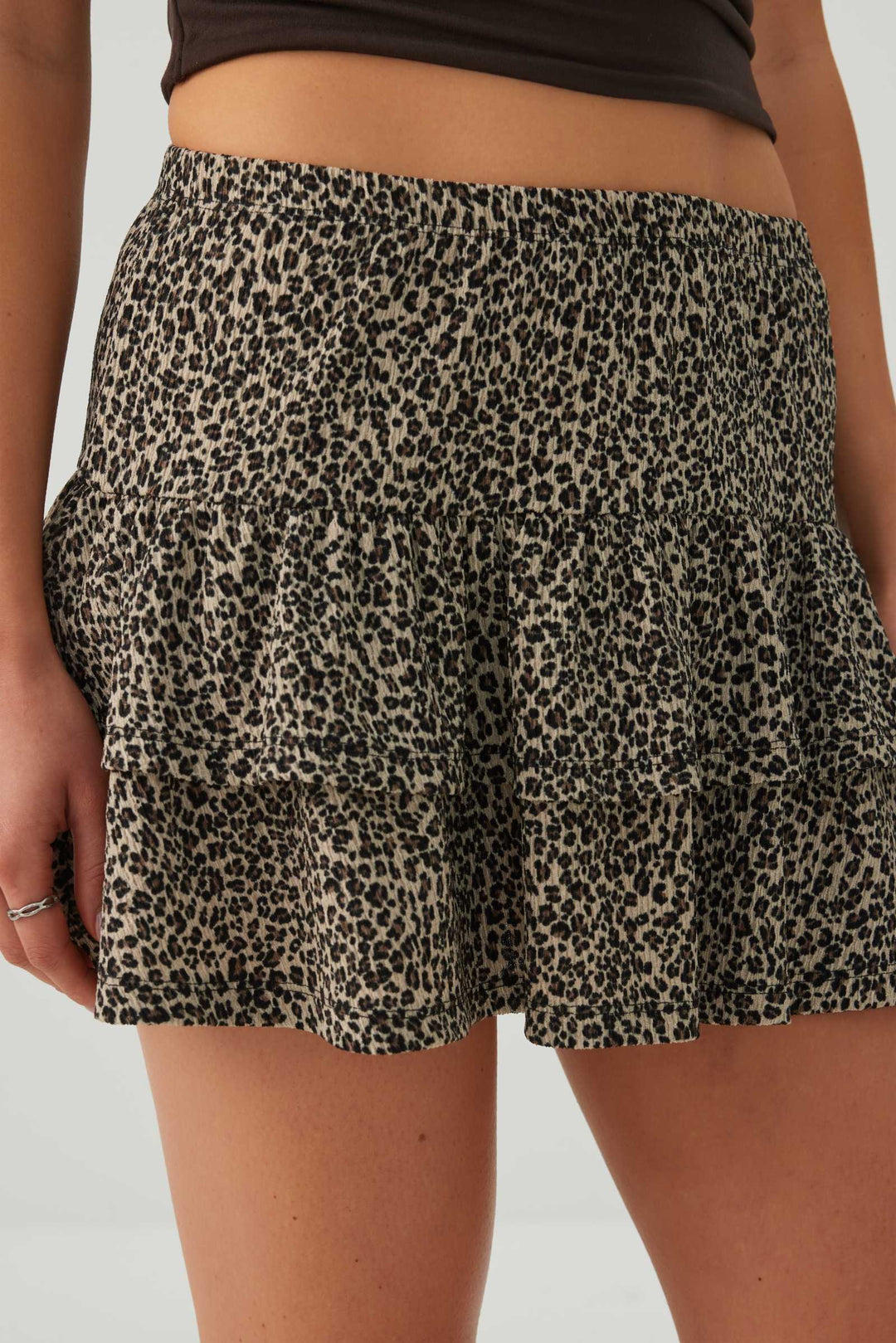 Tiered Knit Mini Skirt