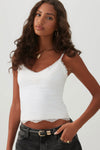Lace Trim V-Neck Tank