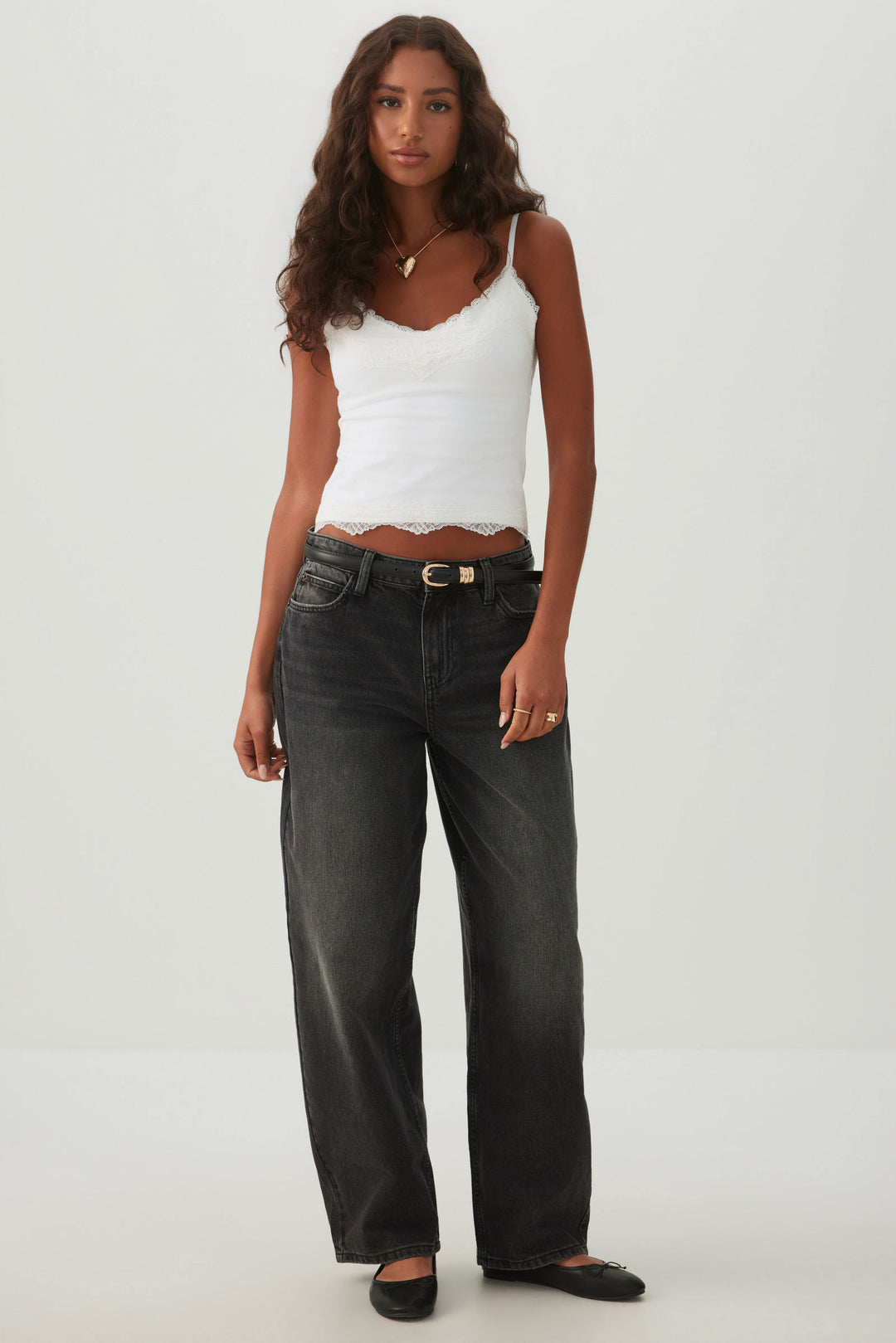 Lace Trim V-Neck Tank