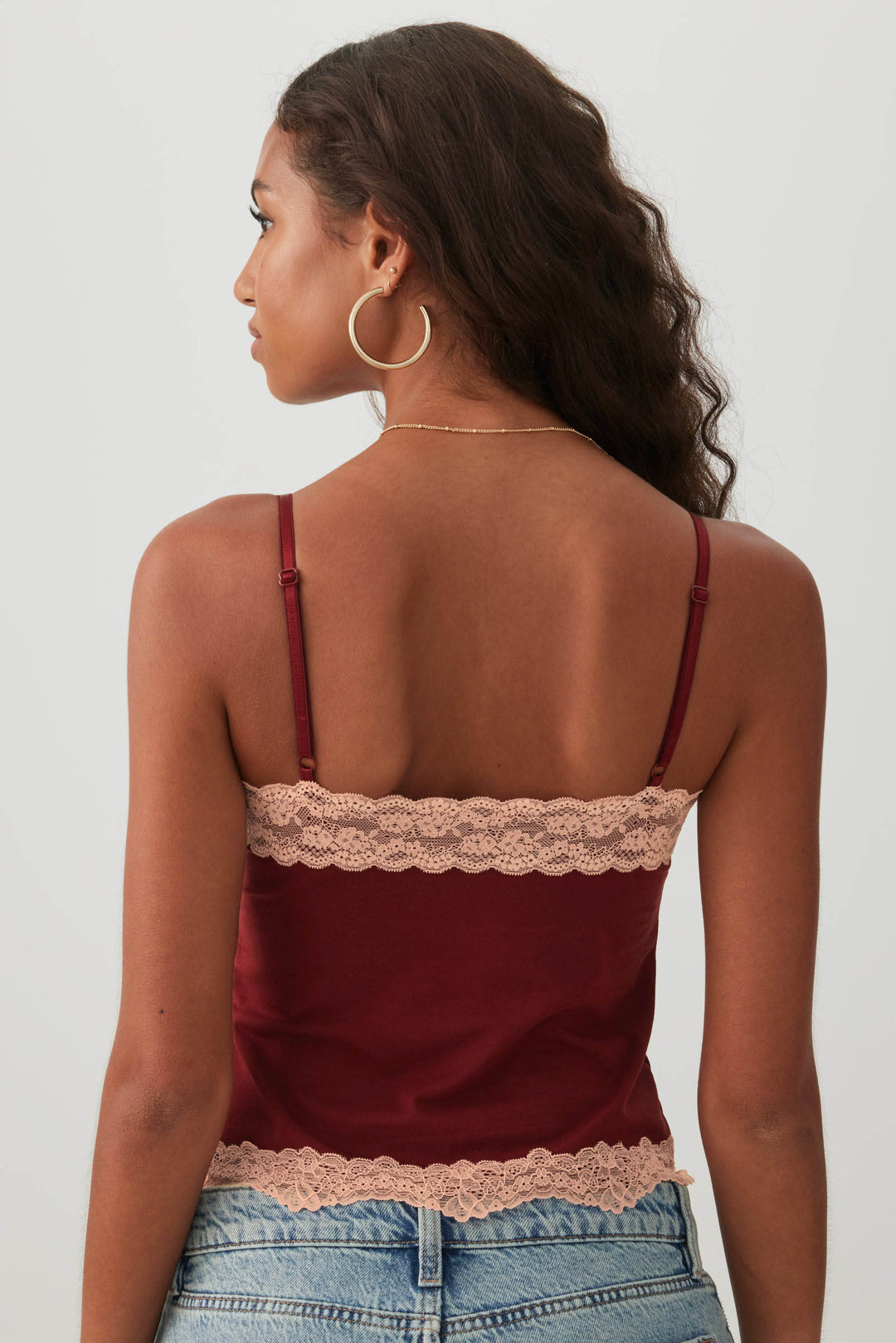 Lace Trim V-Neck Tank