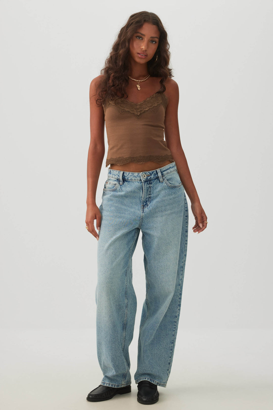 Lace Trim V-Neck Tank