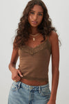 Lace Trim V-Neck Tank