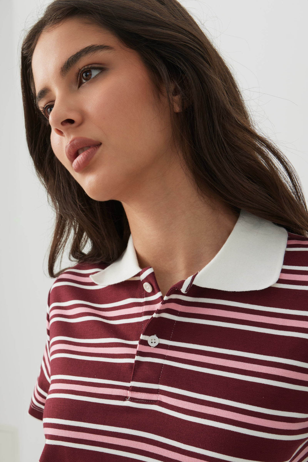 Striped Boxy Polo T-Shirt