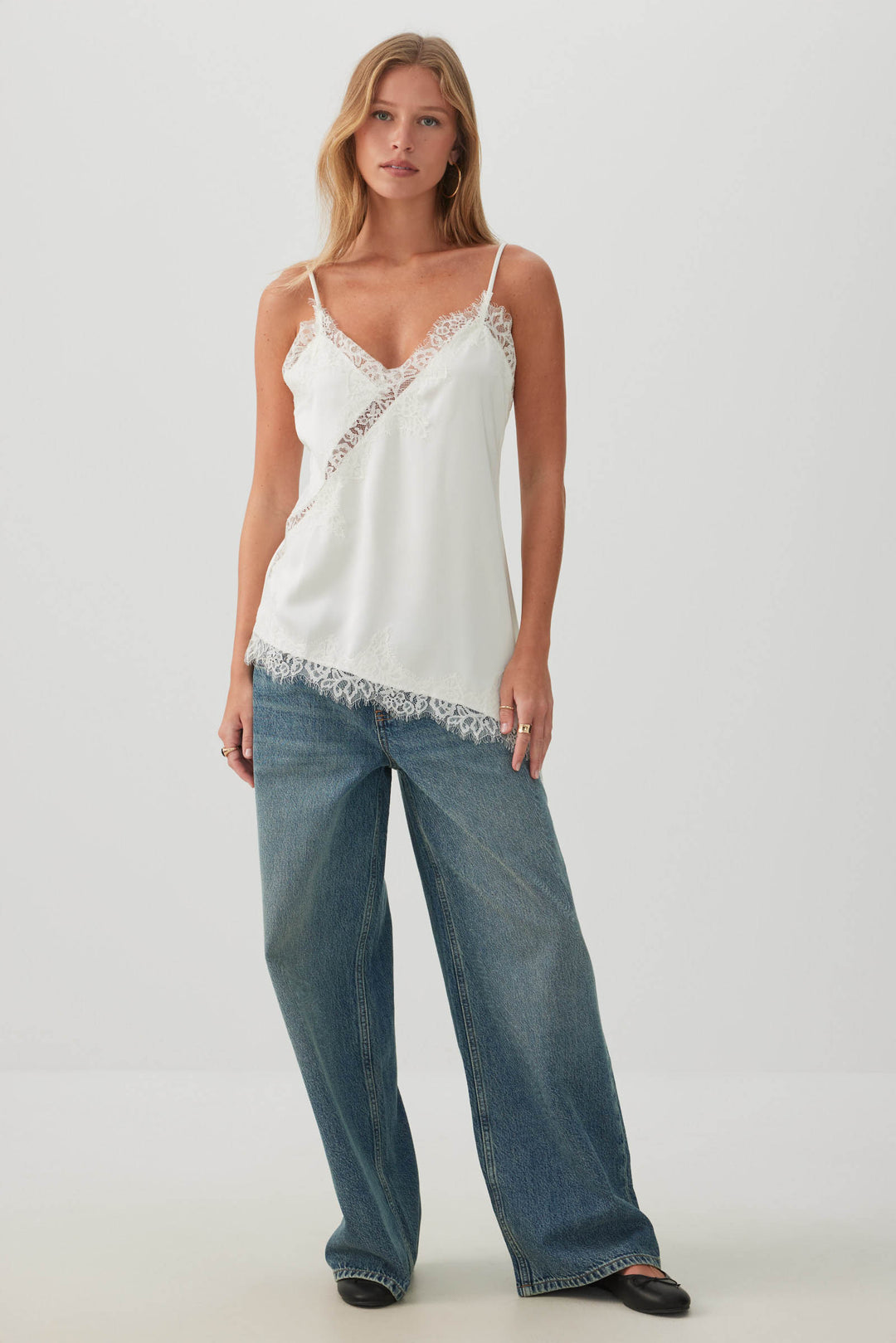 Satin Lace Trim Tunic