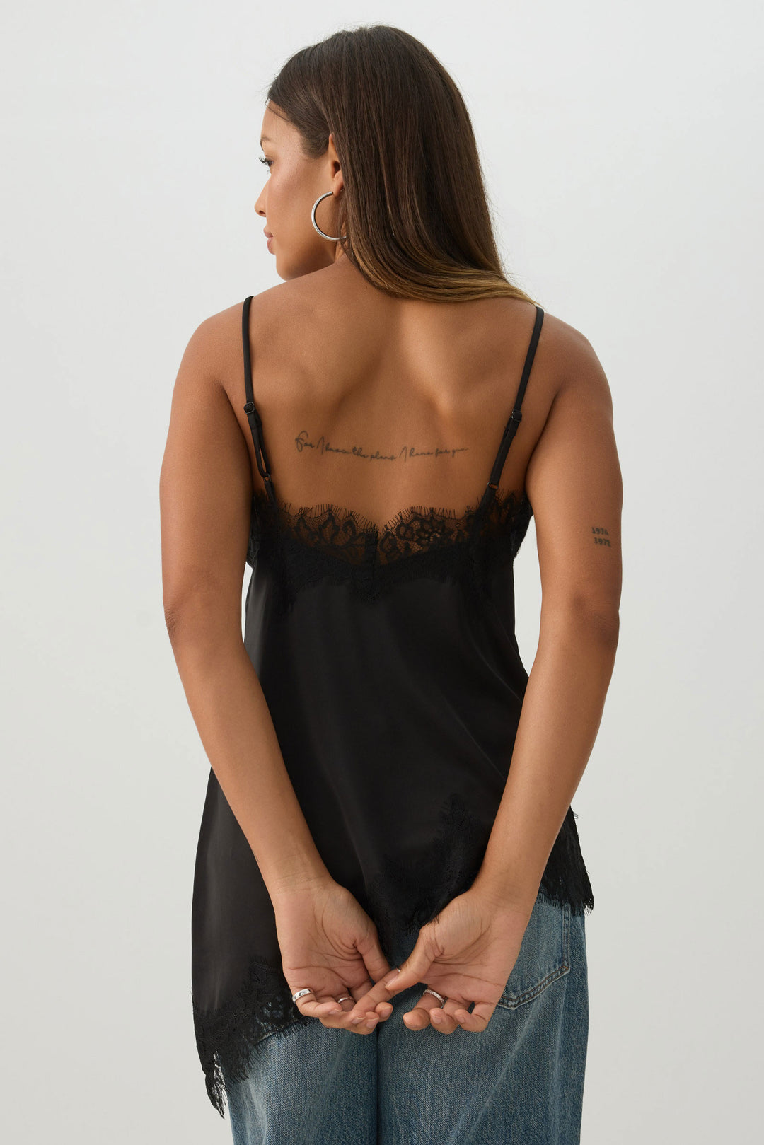 Satin Lace Trim Tunic