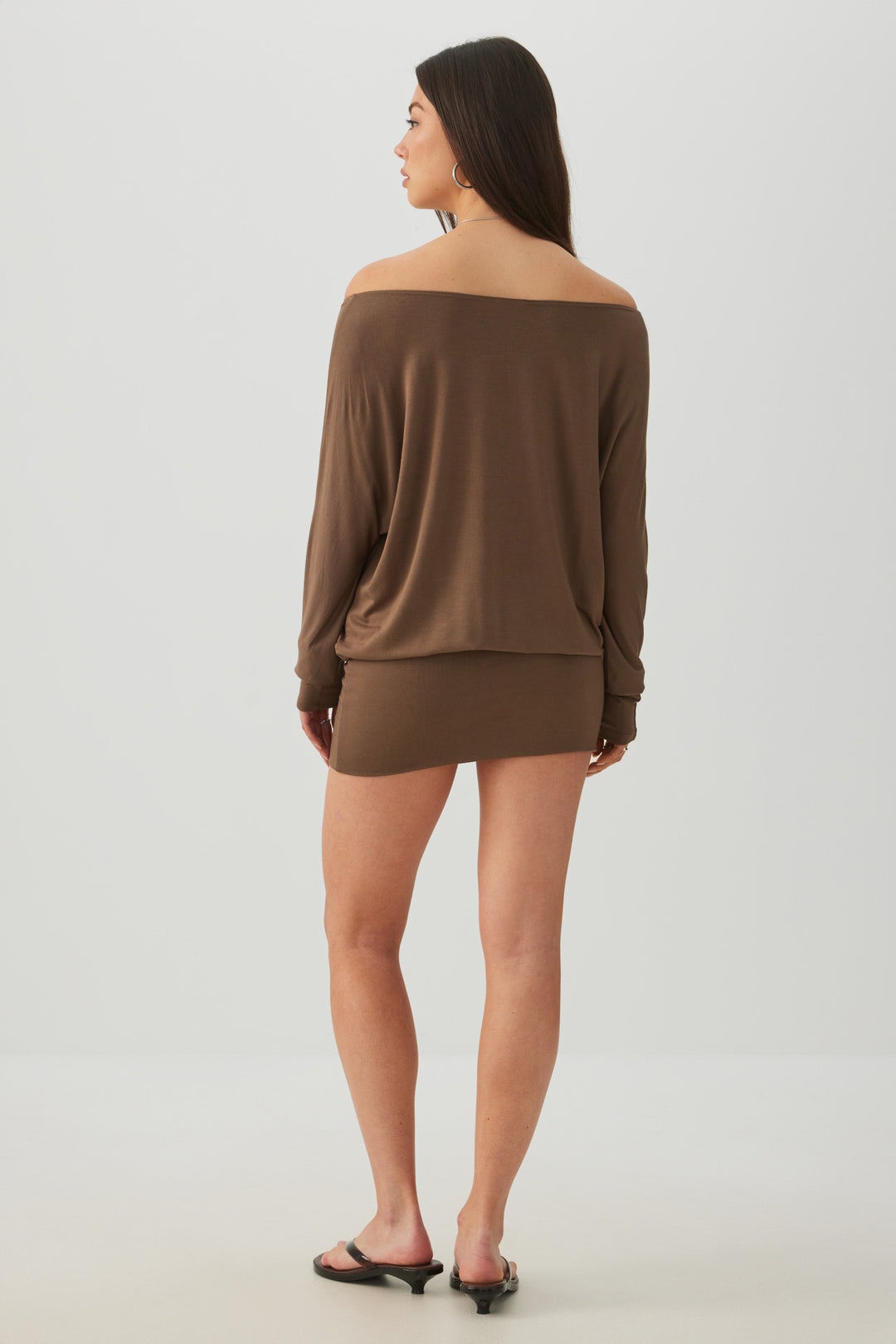 Asymmetrical Neckline Mini Dress