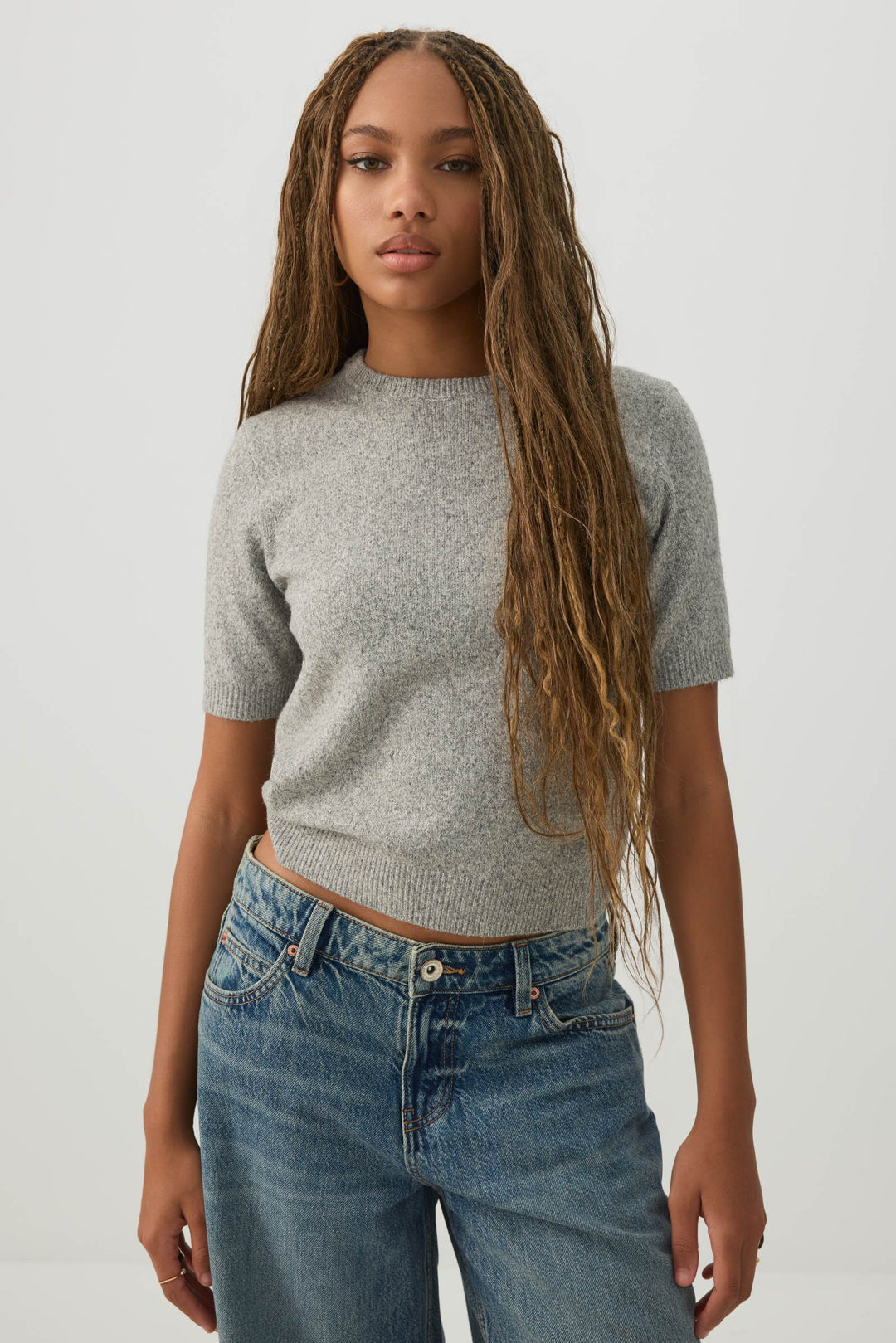 Short Sleeve Crew Neck Sweater