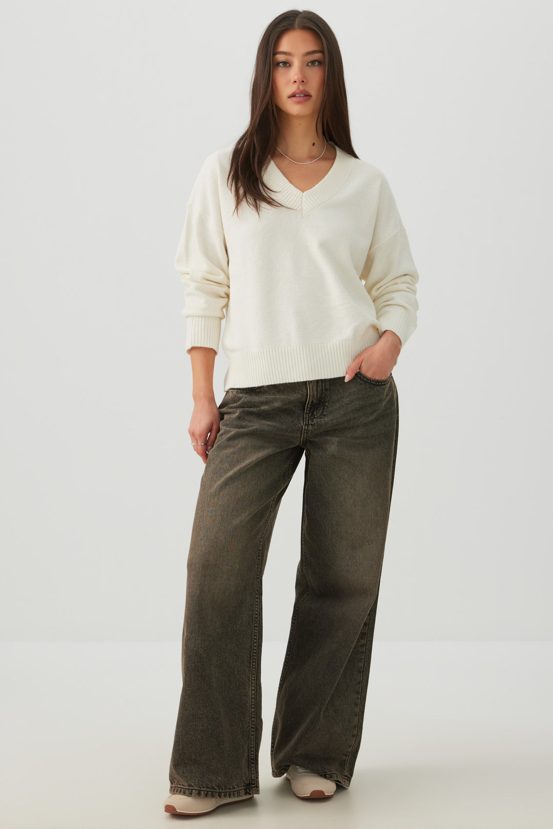 V-Neck Knit Sweater