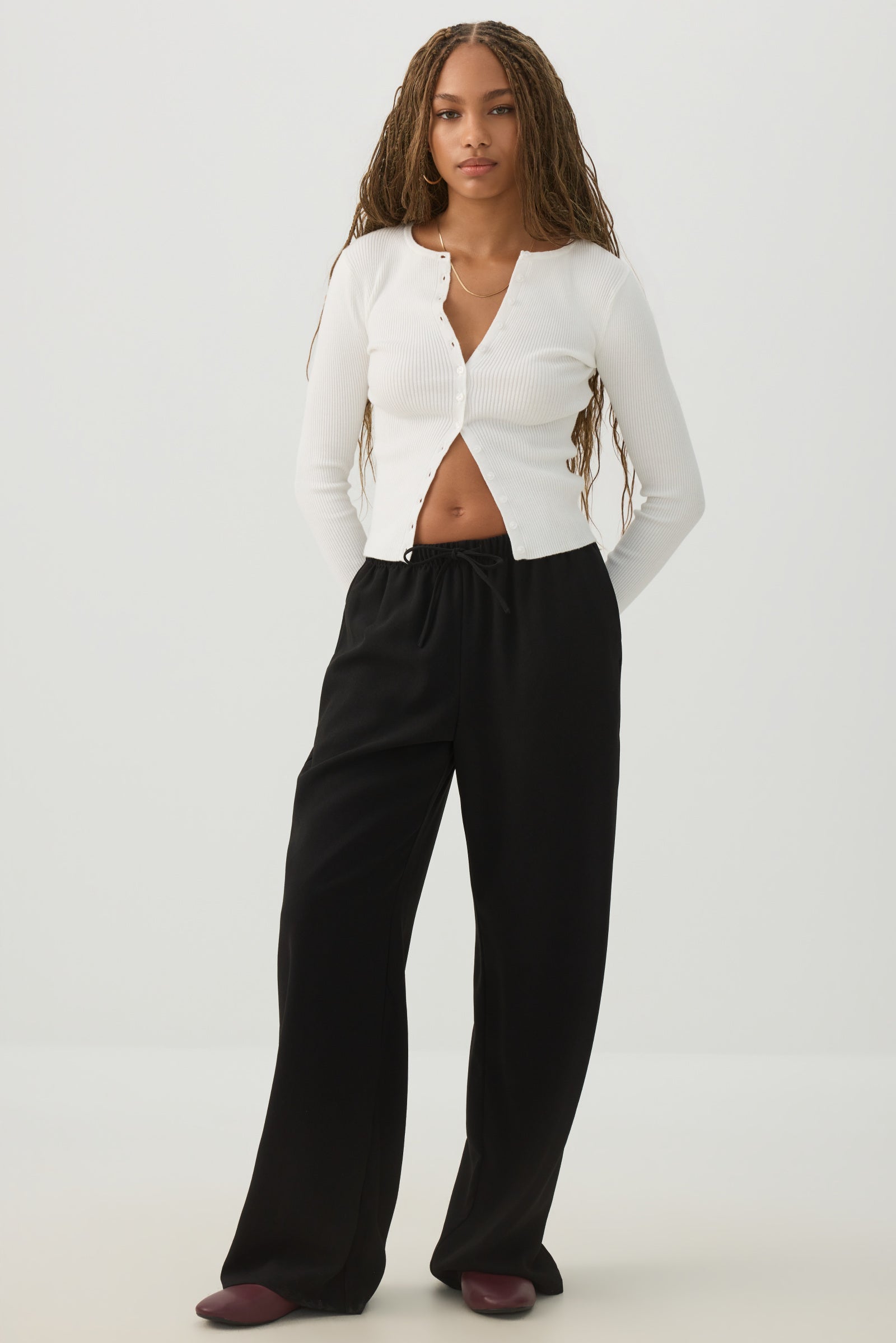 Slim Fit Button Front Cardigan Off-White | Ardene Caribbean