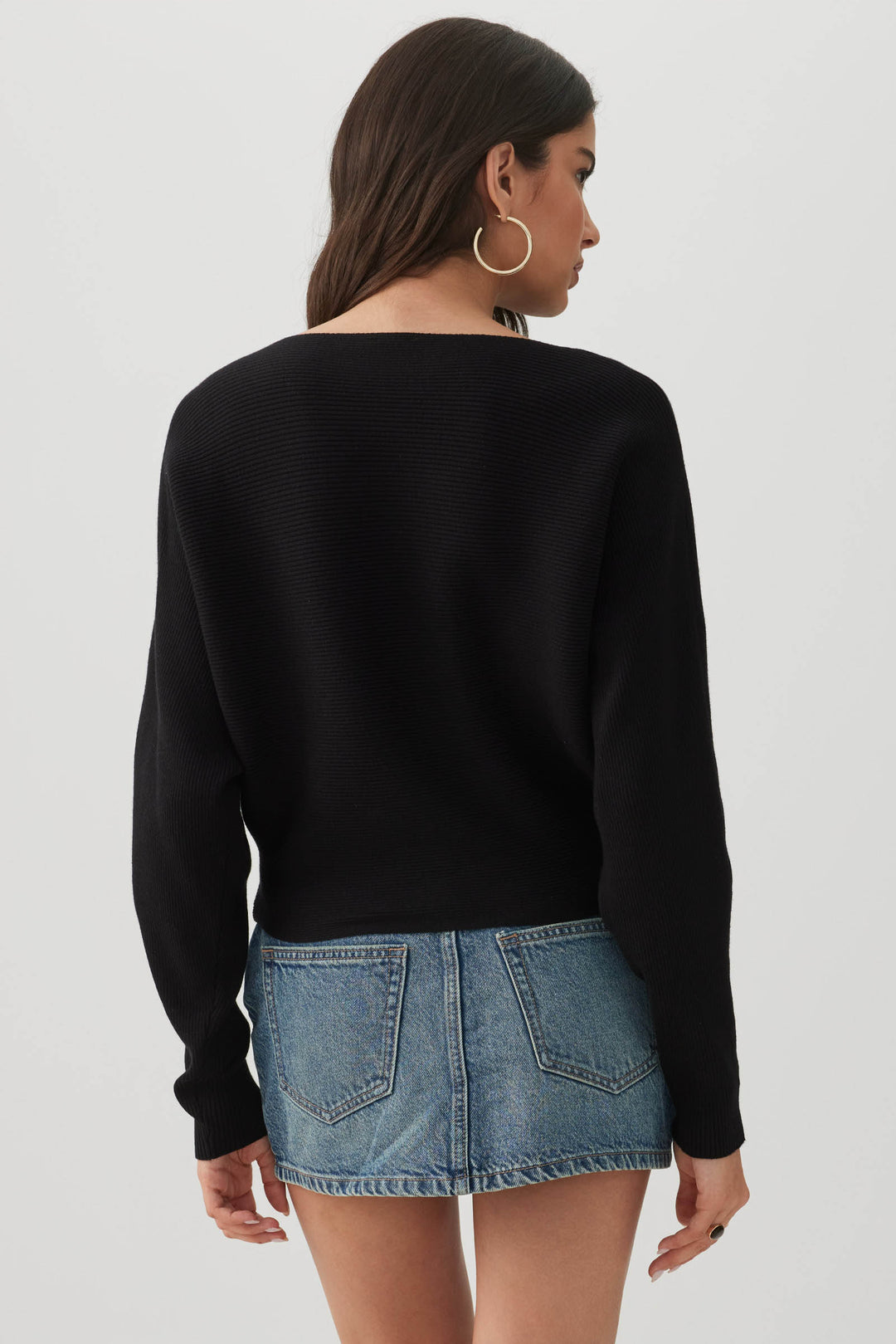 Ribbed Dolman Sleeve Sweater