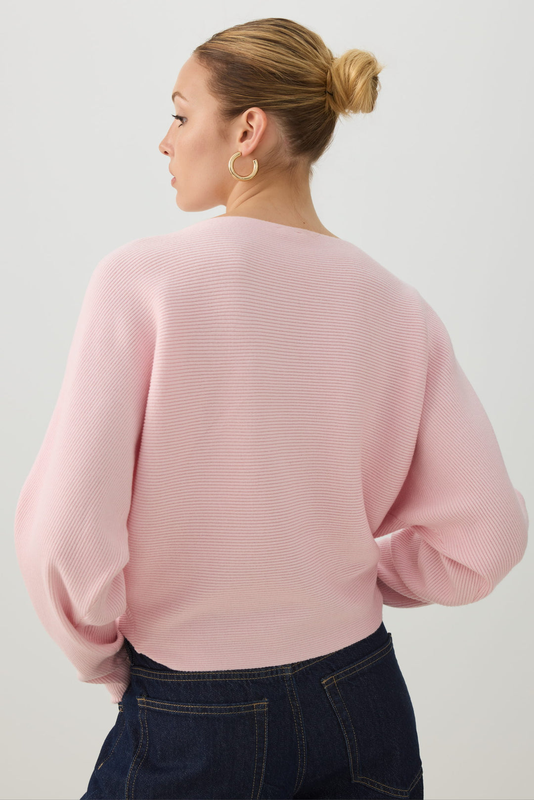 Ribbed Dolman Sleeve Sweater