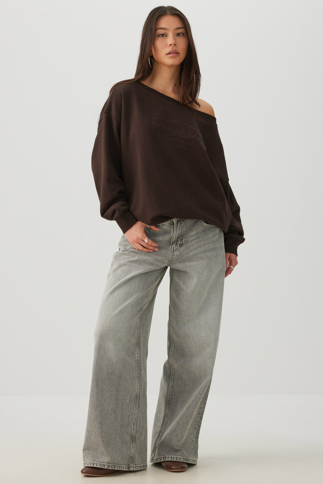 MADESOFT™ Fleece Off Shoulder Sweatshirt