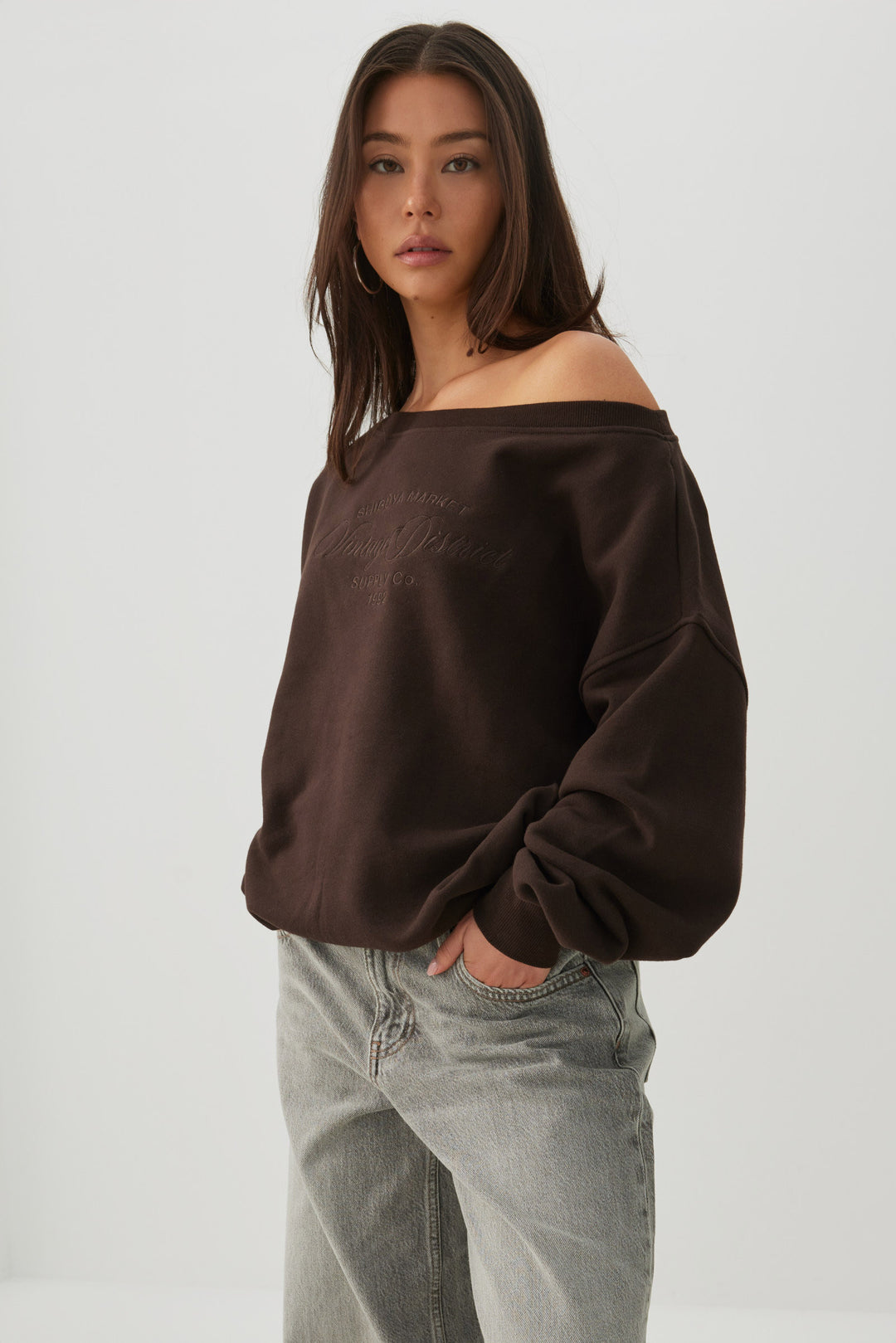 MADESOFT™ Fleece Off Shoulder Sweatshirt